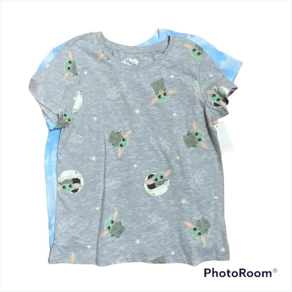 Star Wars T-shirt 2 Pack NWT Kids XL Youth Girls Mandalorian Disney Yoda
